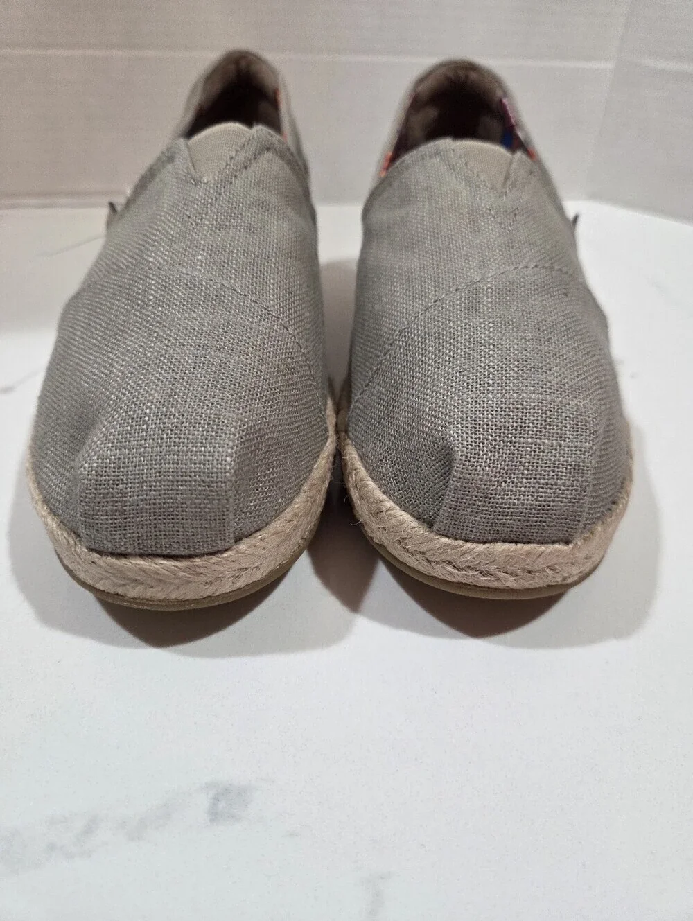 Bobs from Skechers Women's Taupe Espadrille Wedge Slip On Shoes Size 7.5